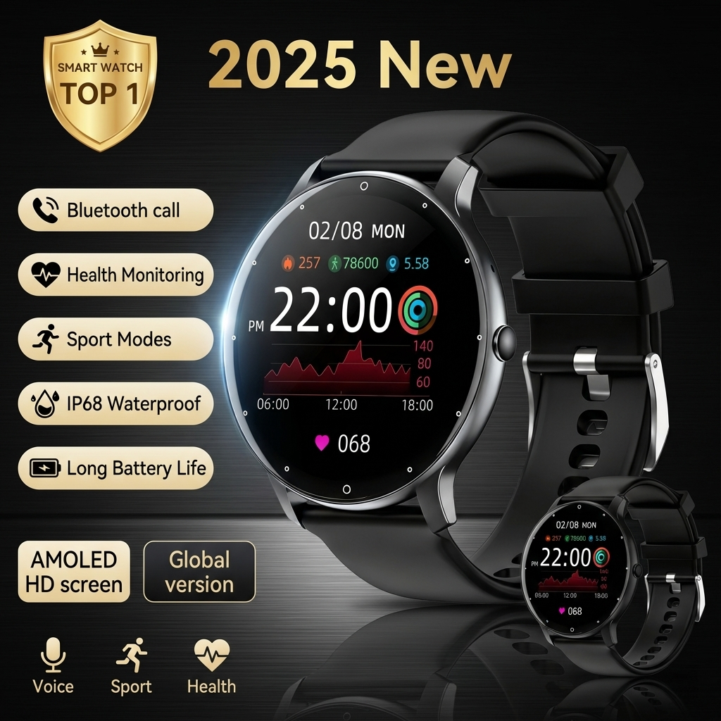 Watches Ladies Smartwatch - 2025 New Smart Watch Heart Rate