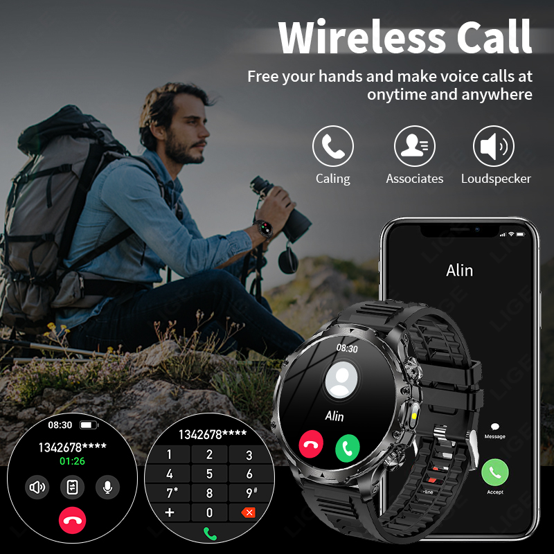 LIGE Smartwatch Military Men 1 – Smartwatch Timex Watches For Men Bewertung und Preis